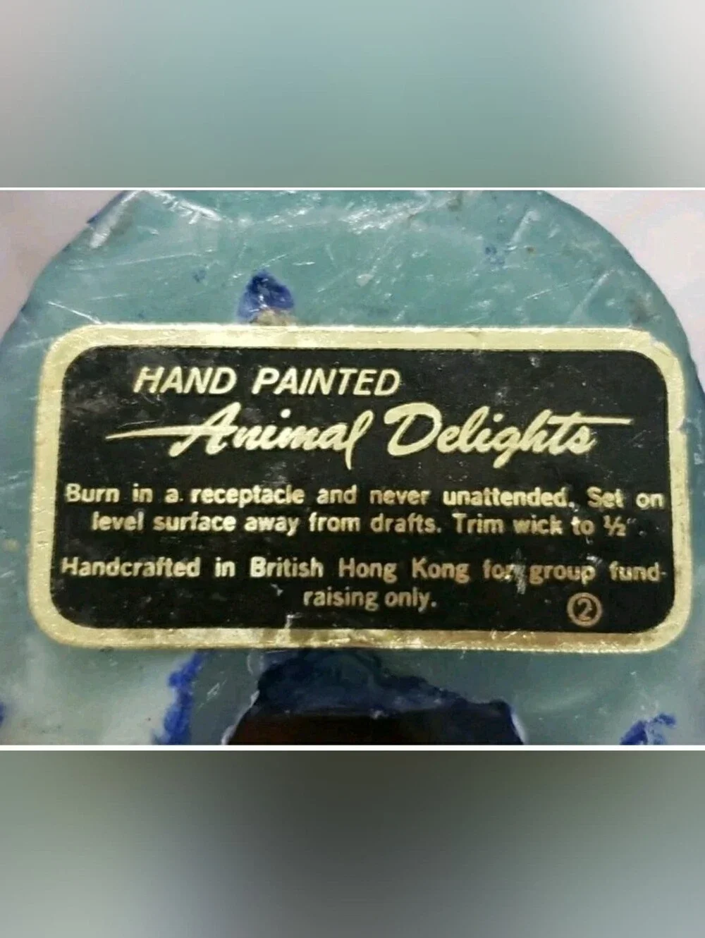 Hand Painted Animal Delights Turtle Candle Handcrafted British Hong Kong